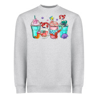 Heather Grey ariel coffee cups Heavyweight Sweatshirt - Zillion Design Studio