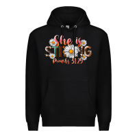 Black Western She Is Strong Premium Hoodie - LillyAllenDesigns
