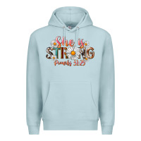Blue Mist Western She Is Strong Premium Hoodie - LillyAllenDesigns