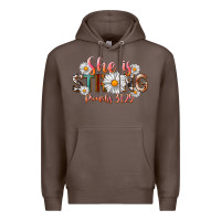 Coffee Western She Is Strong Premium Hoodie - LillyAllenDesigns