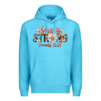 Ocean Blue Western She Is Strong Premium Hoodie - LillyAllenDesigns