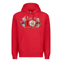 Red Western She Is Strong Premium Hoodie - LillyAllenDesigns