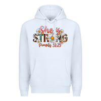 White Western She Is Strong Premium Hoodie - LillyAllenDesigns