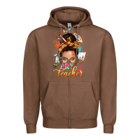 Chestnut art teacher messy bun Zipper Hoodie - NancyCooperArtShop
