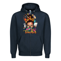 Navy art teacher messy bun Zipper Hoodie - NancyCooperArtShop