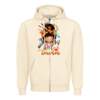Sandshell art teacher messy bun Zipper Hoodie - NancyCooperArtShop