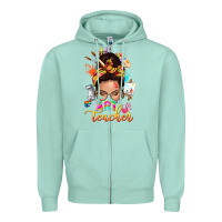 Seafoam art teacher messy bun Zipper Hoodie - NancyCooperArtShop