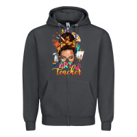 Art Teacher Messy Bun Zipper Hoodie | Teevron
