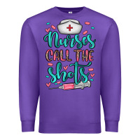 Purple nurses call the shots Premium Sweatshirt - NancyCooperArtShop