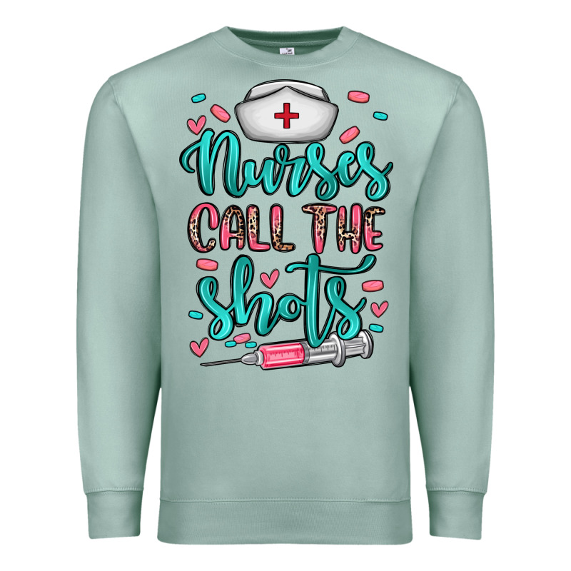 Nurses Call The Shots Premium Sweatshirt by NancyCooperArtShop | Teevron