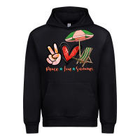 Black Peace love summer Urban Hoodie - NancyCooperArtShop