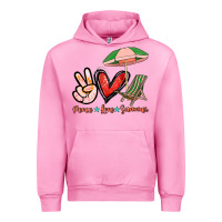 Fuchsia Pink Peace love summer Urban Hoodie - NancyCooperArtShop