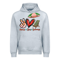 Heather Grey Peace love summer Urban Hoodie - NancyCooperArtShop
