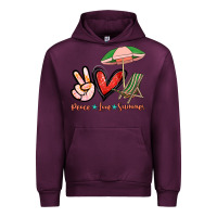 Mauve Wine Peace love summer Urban Hoodie - NancyCooperArtShop
