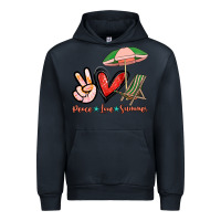 Navy Peace love summer Urban Hoodie - NancyCooperArtShop
