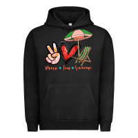 Pigment Black Peace love summer Urban Hoodie - NancyCooperArtShop