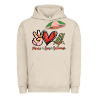 Pigment French Oak Peace love summer Urban Hoodie - NancyCooperArtShop