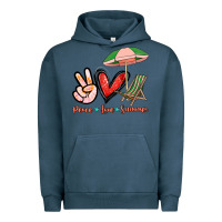 Pigment Midnight Navy Peace love summer Urban Hoodie - NancyCooperArtShop