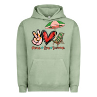 Pigment Oil Green Peace love summer Urban Hoodie - NancyCooperArtShop