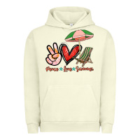 Pigment Pistachio Peace love summer Urban Hoodie - NancyCooperArtShop