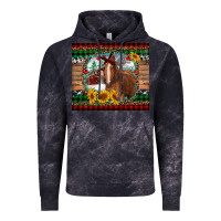 Cloud Black christmas farm and horse Vintage Hoodie - RanaPortraitStore