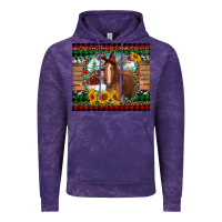 Cloud Purple christmas farm and horse Vintage Hoodie - RanaPortraitStore