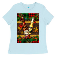 Baby Blue snow and beer bottles Ladies Tee - AdoDesignShop