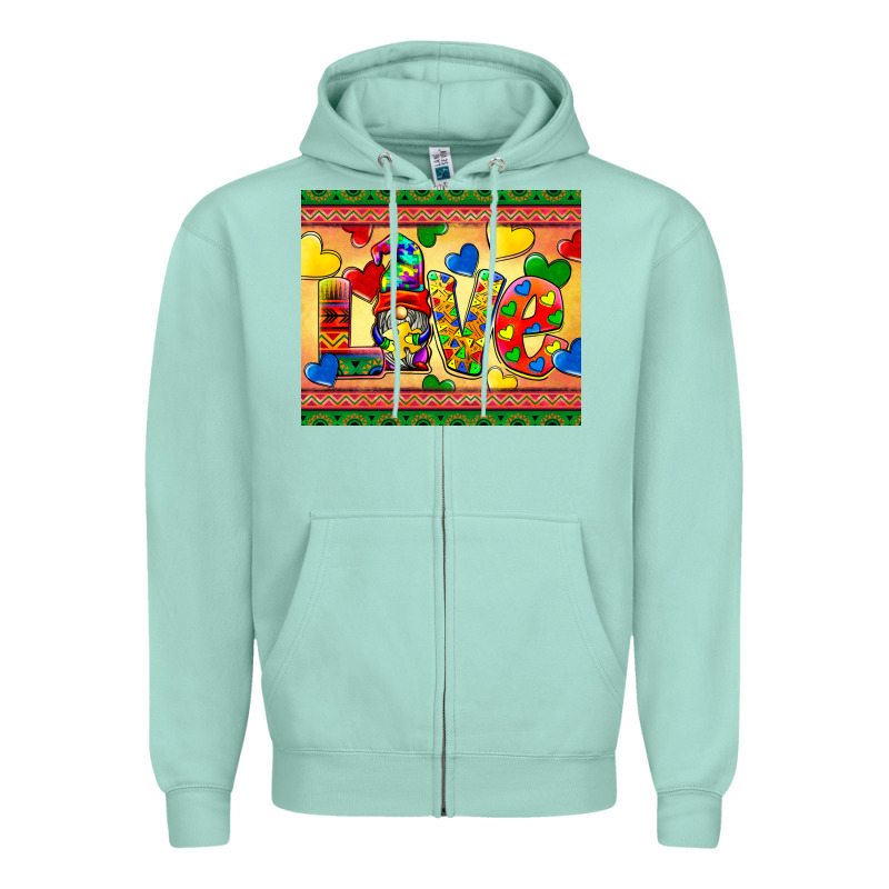 Love Autism Awareness Zipper Hoodie by BarkalooDesign | Teevron