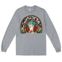 Heather Grey hereford rainbow Long Sleeve Tee - JahusDesignShop