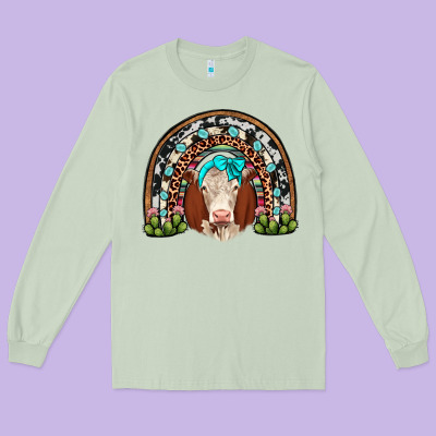 Hereford Rainbow Long Sleeve Tee Designed By Jahusdesignshop