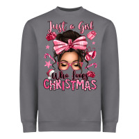 Storm just a girl who loves pink christmas messy bun Heavyweight Sweatshirt - texasbilliewilder