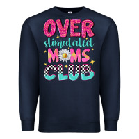 Navy over stimulated moms club Premium Sweatshirt - NancyCooperArtShop