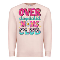 Pale Pink over stimulated moms club Premium Sweatshirt - NancyCooperArtShop