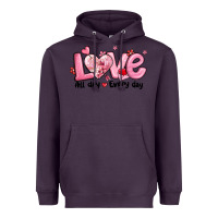 Plum love all day every day Heavyweight Hoodie - MaliasSmallBusiness