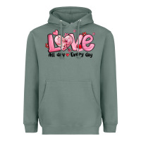 Sage love all day every day Heavyweight Hoodie - MaliasSmallBusiness