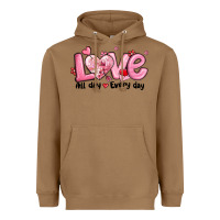 Toasted Coconut love all day every day Heavyweight Hoodie - MaliasSmallBusiness