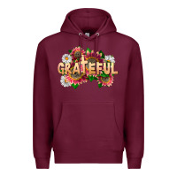 Burgundy Grateful Religious Premium Hoodie - LillyAllenDesigns