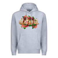 Heather Grey Grateful Religious Premium Hoodie - LillyAllenDesigns