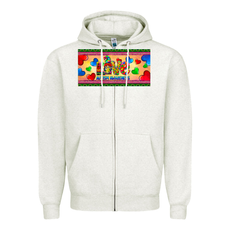 Love Autism Awareness License Plate Template Zipper Hoodie by BarkalooDesign | Teevron