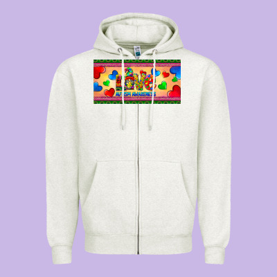 Love Autism Awareness License Plate Template Zipper Hoodie Designed By Barkaloodesign