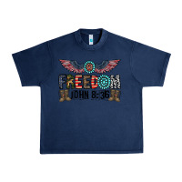 Navy freedom john Urban Heavy Tee - CowhideDigitalArt