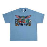 Pebble Blue freedom john Urban Heavy Tee - CowhideDigitalArt
