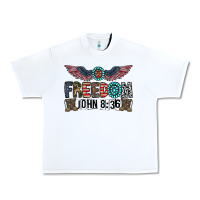 White freedom john Urban Heavy Tee - CowhideDigitalArt