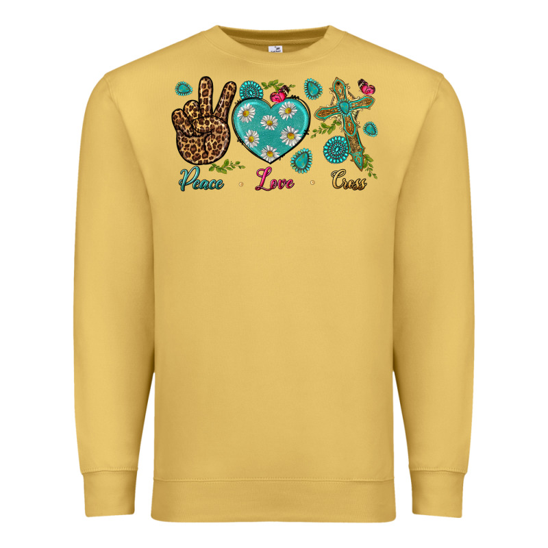 Peace Love Cross Premium Sweatshirt by NancyCooperArtShop | Teevron
