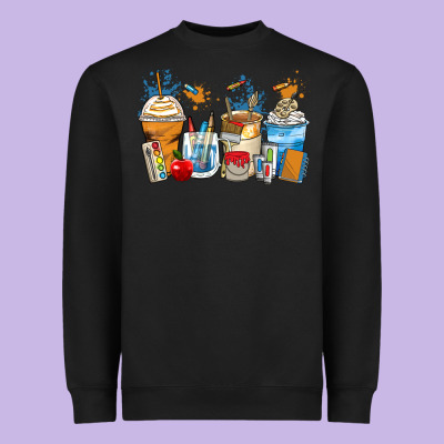 Art Teacher Coffee Cups Heavyweight Sweatshirt Designed By Zillion Design Studio