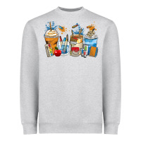 Heather Grey art teacher coffee cups Heavyweight Sweatshirt - Zillion Design Studio