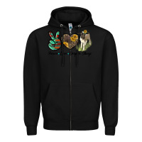 Black Peace Love Dorper Sheep Zipper Hoodie - LillyAllenDesigns
