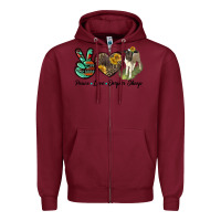 Burgundy Peace Love Dorper Sheep Zipper Hoodie - LillyAllenDesigns