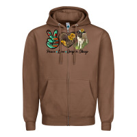 Chestnut Peace Love Dorper Sheep Zipper Hoodie - LillyAllenDesigns