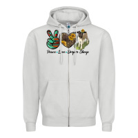 Dove Grey Peace Love Dorper Sheep Zipper Hoodie - LillyAllenDesigns